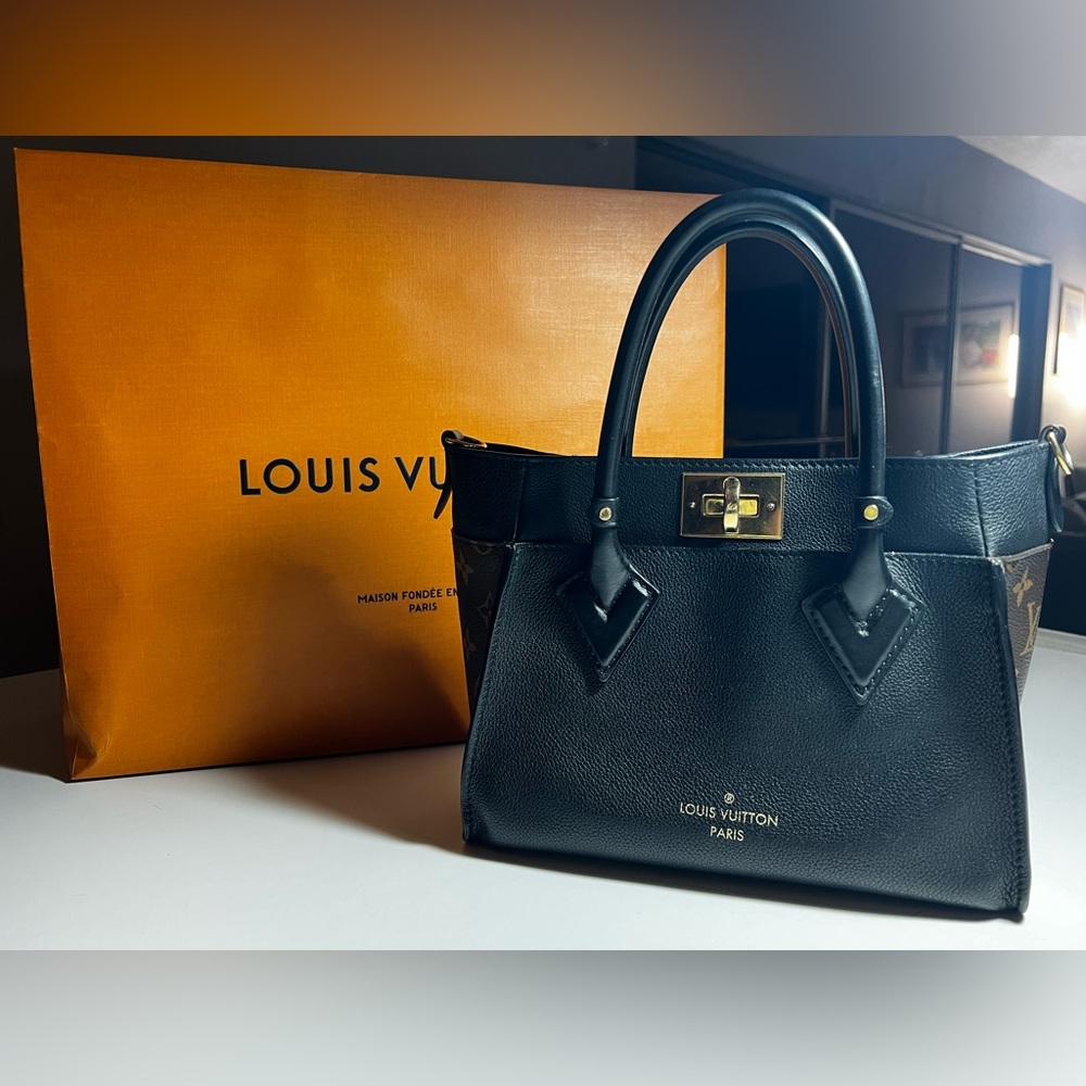 LOUIS VUITTON On My Side PM Noir Monogram Handbag AUTHENTIC